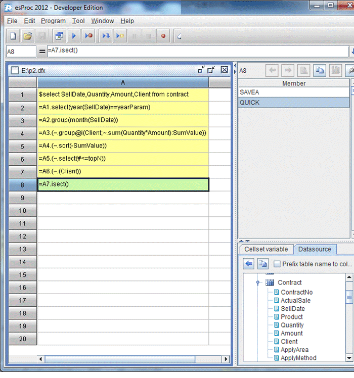 esProc database development-10